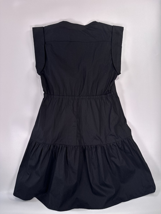 Steve Madden Women Cotton Tiered Mini Dress Black Twist Front Size M - Picture 8 of 15